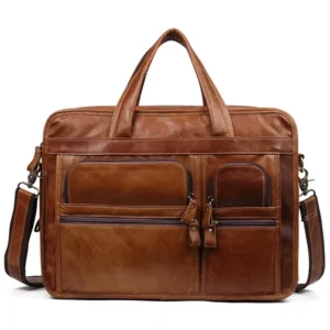 Casual Retro Leather Men's Briefcase Handbag: Timeless Elegance