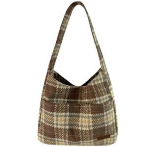 Plaid Retro College Shoulder Bag: Timeless Style with Modern Functionality