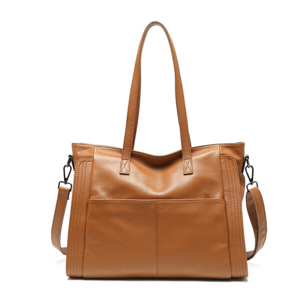 Women's First Layer Cowhide Large Capacity Handbag: Style and Function Combined