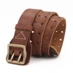 Genuine Cowhide Handmade Stitching Anti-allergy Leather Belt