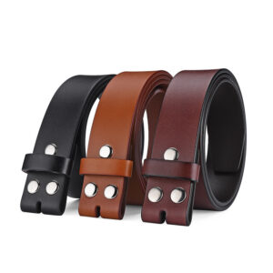 Classic Business Men Headless Snap Fastener Leather Belt: Sophisticated Style, Durable Construction