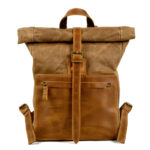 New Simple Retro Wax Canvas Backpack for Men's Casual Leather