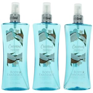 Coconut Fantasy by Body Fantasies 3 x 8 oz Fragrance Body Spray for Women