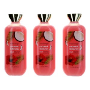 Coconut Hibiscus By Bodycology 3 Pack 16oz 2 in 1 Body Wash & Bubble Bath women