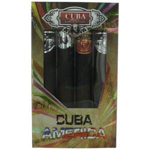 Cuba America By Cuba 4 Piece Gift Set for Men with Black, Grey, Green & Brown