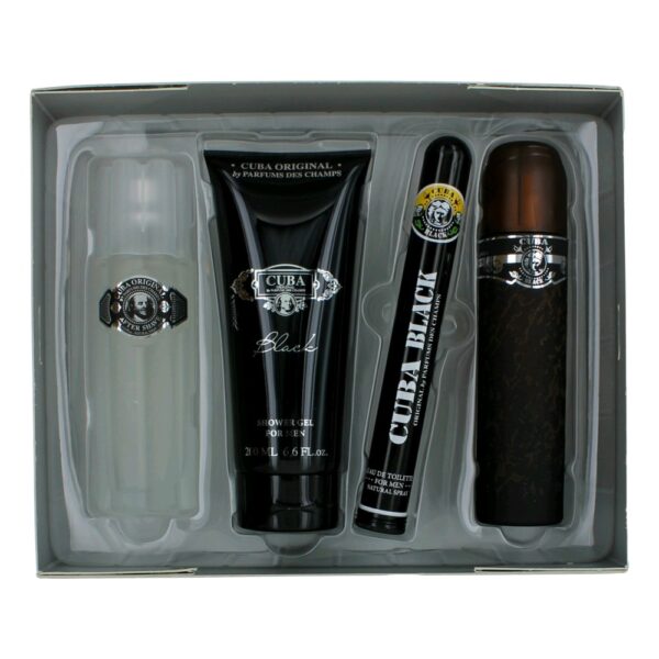 Cuba Black By Cuba 4 Piece Gift Set for Men