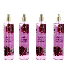 Dark Cherry Orchid by Bodycology 4 Pack 8 oz Fragrance Mist for Women