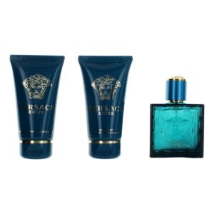 Eros By Versace 3 Piece Gift Set for Men with 1.7