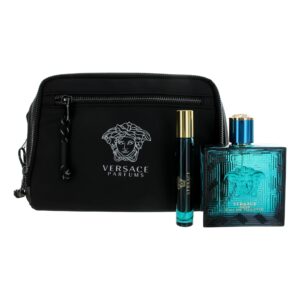 Eros By Versace 3 Piece Gift Set for Men with Travel Trousse