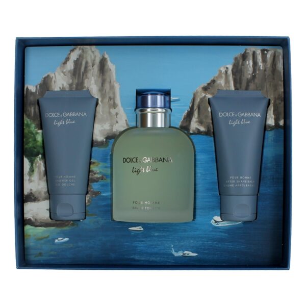 Light Blue By Dolce & Gabbana 3 Piece Gift Set for Men