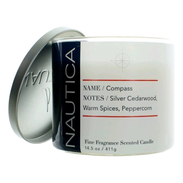 Nautica 14.5 oz Soy Wax Blend 3 Wick Candle - Compass By Nautica