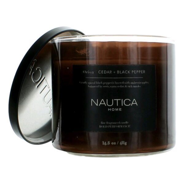 Nautica 14.5oz Soy Wax Blend 3 Wick Candle - Orion Cedar & Black Pepper By Nautica