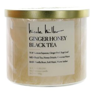 Nicole Miller 14.5 oz Soy Wax Blend 3 Wick Candle - Ginger Honey Black Tea By Nicole Miller