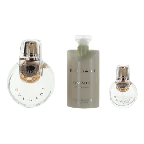 Omnia Crystalline By Bvlgari 3 Piece Gift Set for Women with 3.4 oz