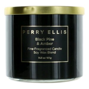 Perry Ellis 14.5 oz Soy Wax Blend 3 Wick Candle - Black Pine & Amber By Perry Ellis