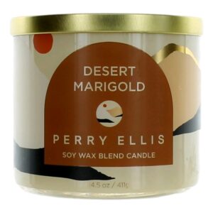 Perry Ellis 14.5 oz Soy Wax Blend 3 Wick Candle - Desert Marigold By Perry Ellis