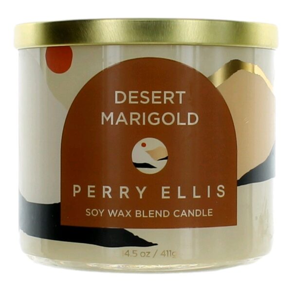 Perry Ellis 14.5 oz Soy Wax Blend 3 Wick Candle - Desert Marigold By Perry Ellis