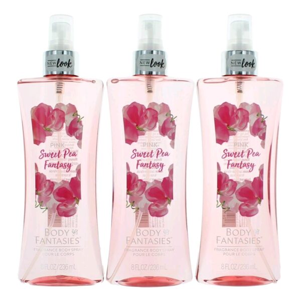 Pink Sweet Pea Fantasy By Parfums De Coeur 3 Pack 8oz Fragrance Body Spray women