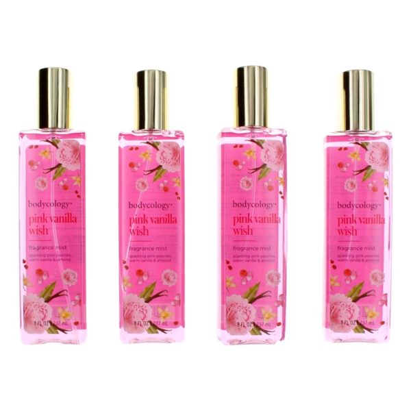 Pink Vanilla Wish By Bodycology 4 Pack 8 oz Fragrance Mist for Women