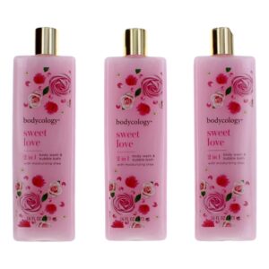 Sweet Love by Bodycology 3 Pack 16 oz 2 in 1 Body Wash & Bubble Bath for Women