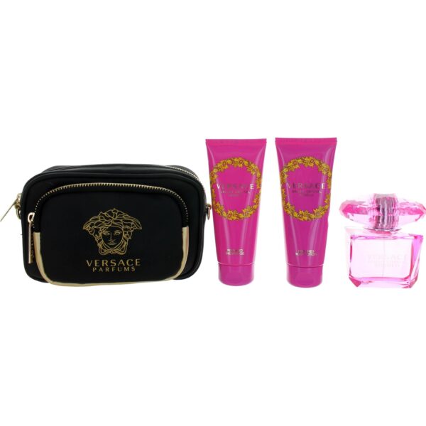 Versace Bright Crystal Absolu By Versace 4 Piece Gift Set women with Purse