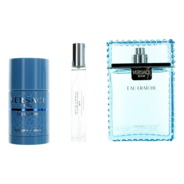 Versace Man Eau Fraiche By Versace 3  Piece Gift Set for