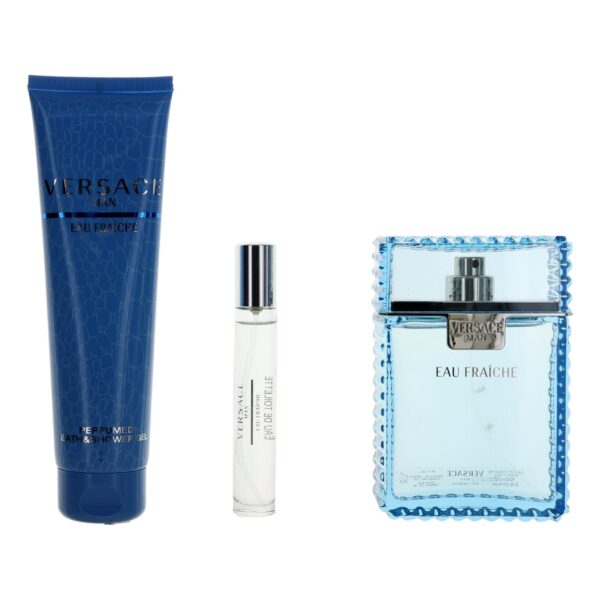 Versace Man Eau Fraiche By Versace 3  Piece Gift Set for Men