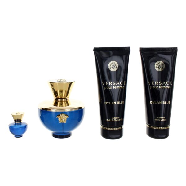 Versace Pour Femme Dylan Blue By Versace 4 Piece Gift Set for Women