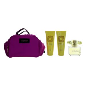 Versace Yellow Diamond By Versace 4 Piece Gift Set for Women with Bag