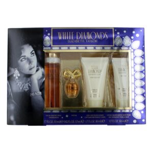 White Diamonds By Elizabeth Taylor 4 Piece Gift Set for Women (With 1.7 oz)